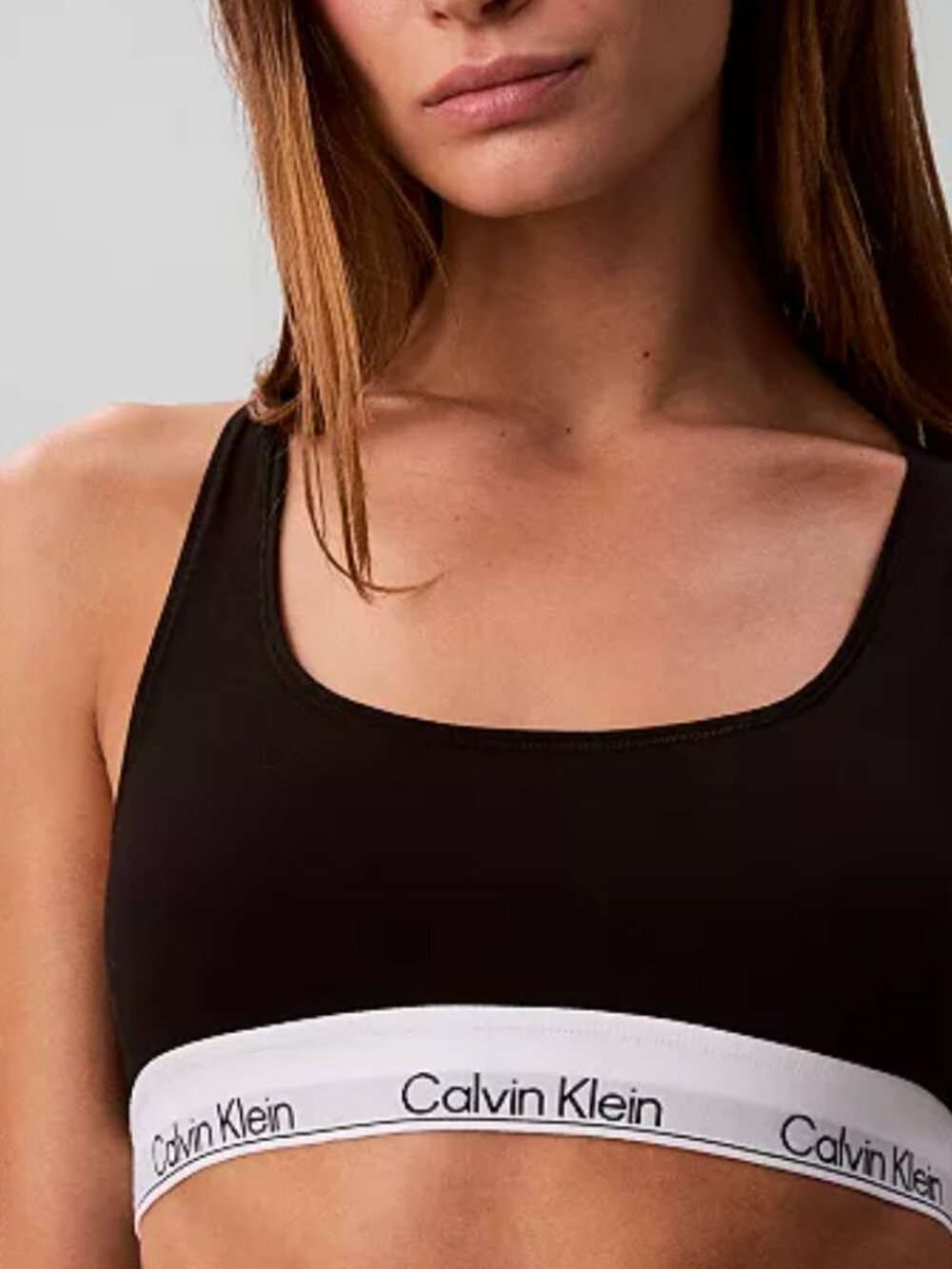Calvin Klein Black Sports Bra with White Logo Band